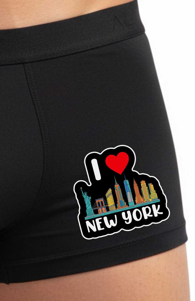 I Love New York Boxer Shorts Mens Black Fun Gift For Men