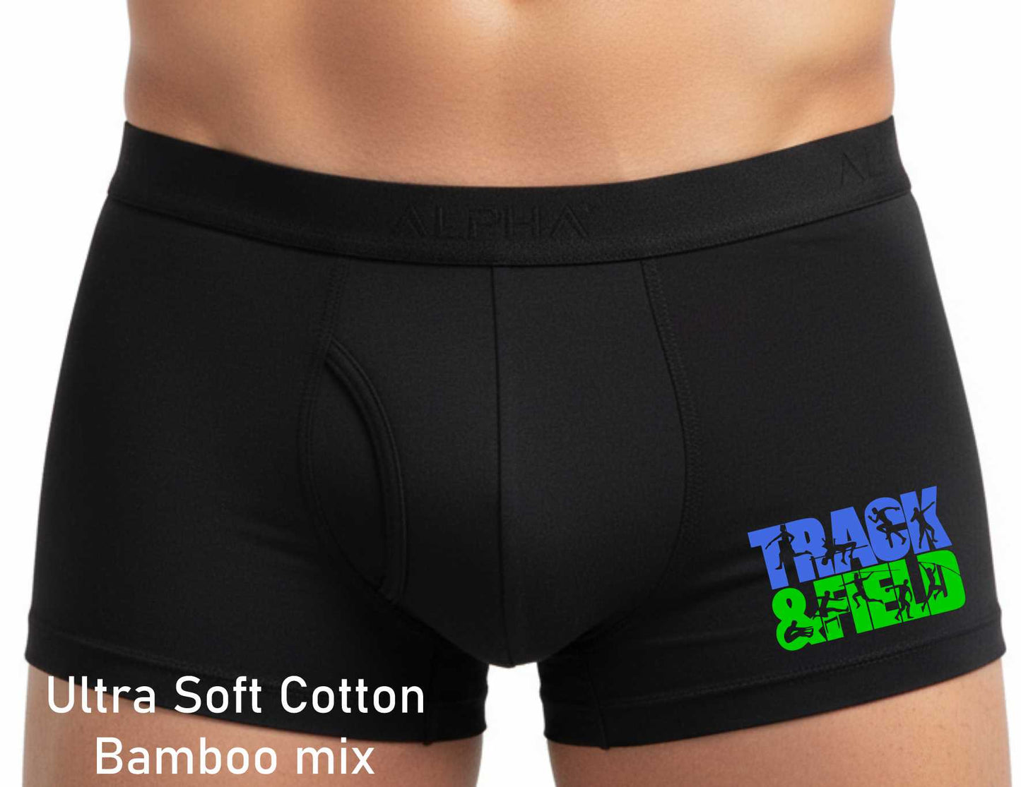 Boxer Shorts Mens Black Track & Field Fun Sports Gift For Men