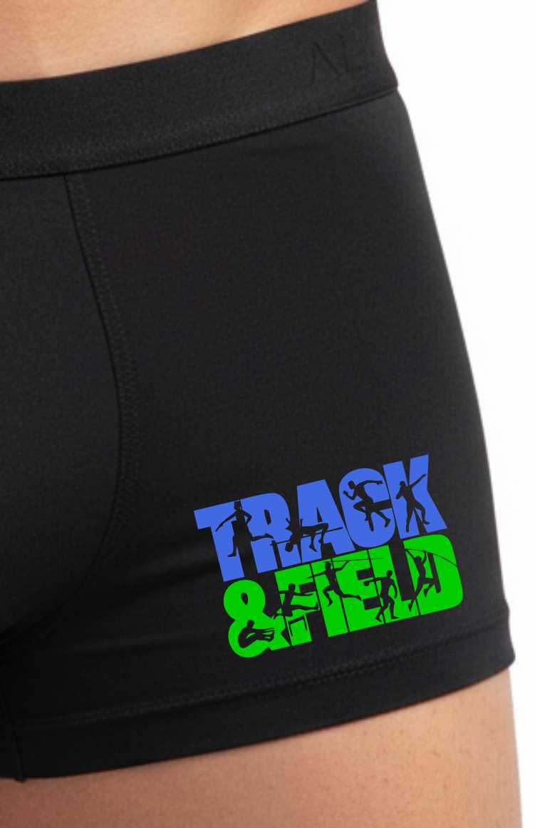 Boxer Shorts Mens Black Track & Field Fun Sports Gift For Men