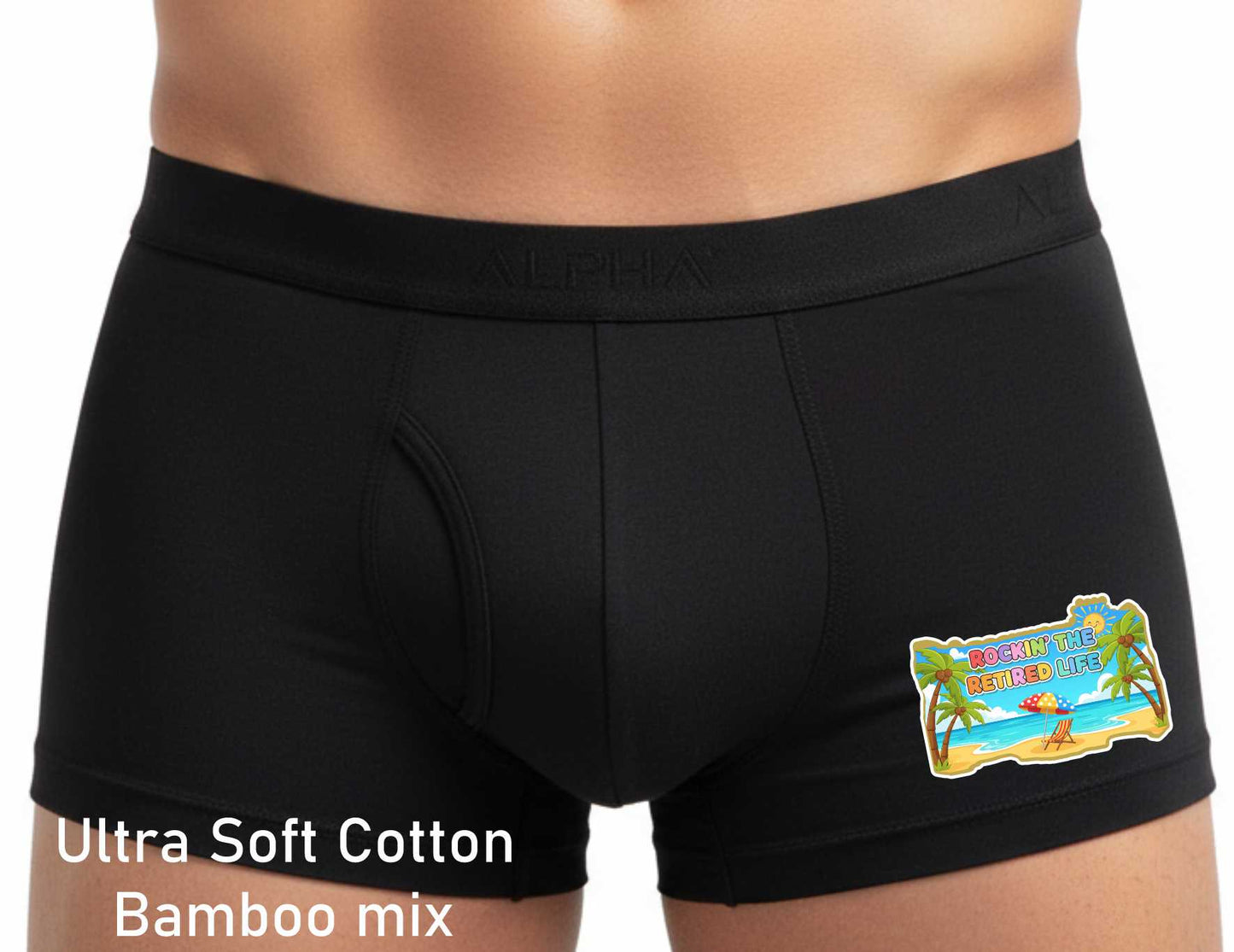 Boxer Shorts Mens Black Rocking Retirement Gift For Men