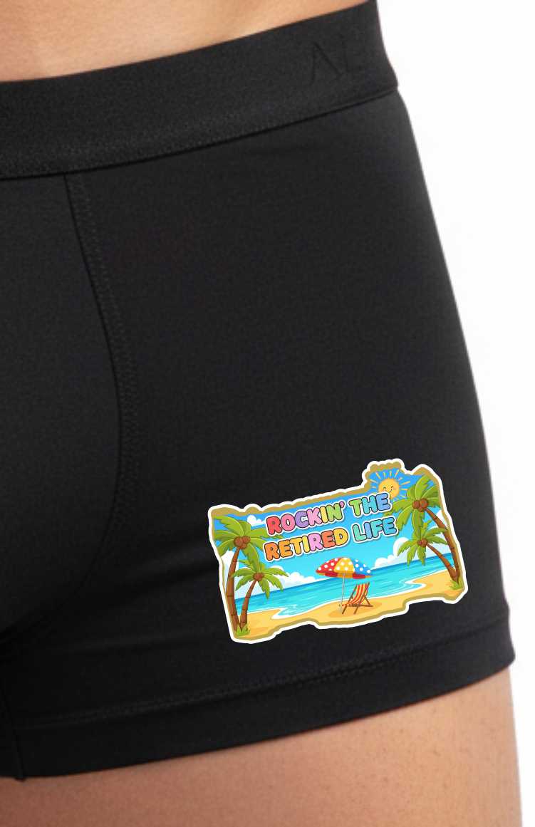 Boxer Shorts Mens Black Rocking Retirement Gift For Men