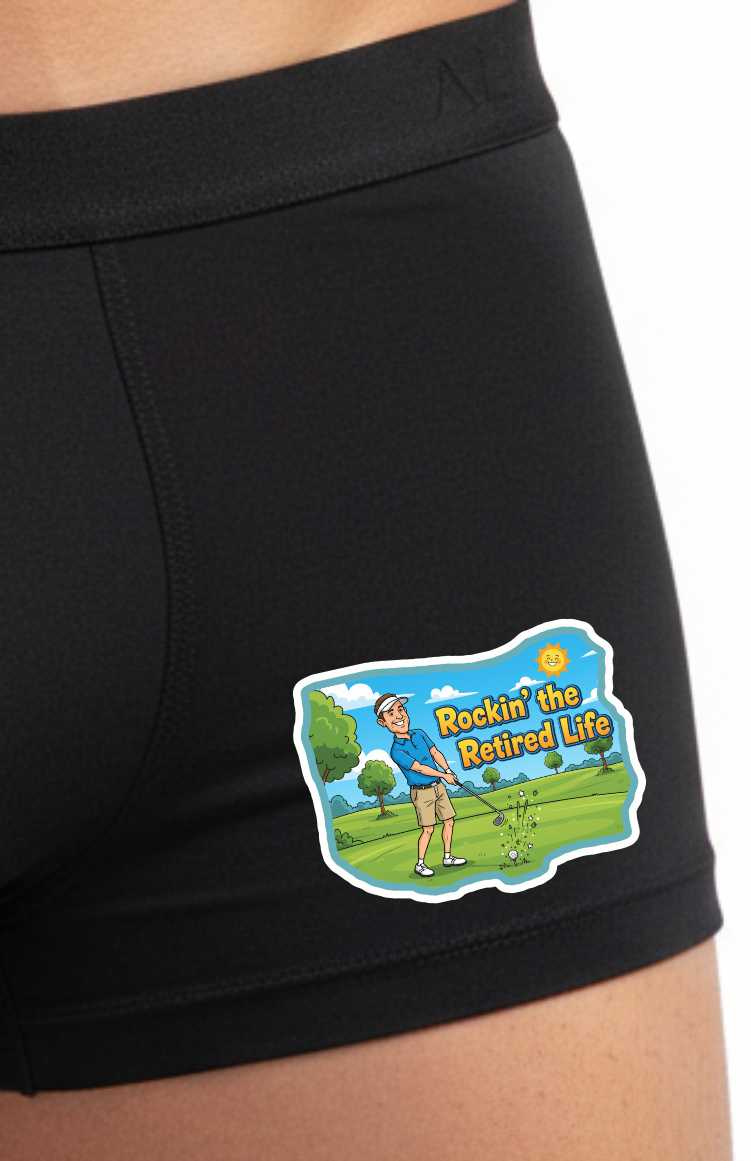Boxer Shorts Mens Black Golf Rocking Retirement Gift For Men