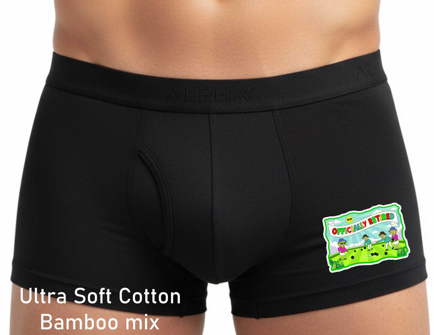 Boxer Shorts Mens Black Officially Retired Retirement Gift For Men