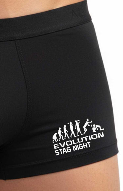 Evolution Of Stag Night Bamboo Boxer Shorts Funny Gift