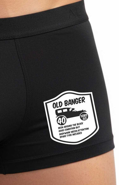 40th Birthday Old Banger Bamboo Boxer Shorts Funny Gift For Him