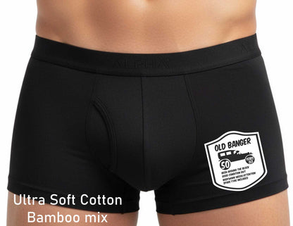 50th Birthday Old Banger Bamboo Boxer Shorts Funny Gift For Him