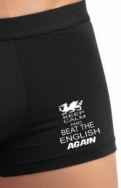 Keep Calm Beat English Again Welsh Rugby Bamboo Boxer Shorts Gift