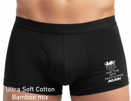Welsh Rugby 6 Nations Bamboo Boxer Shorts Birthday Gift