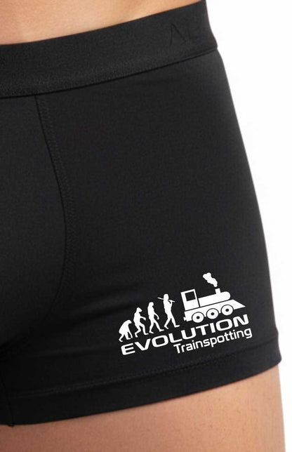 Funny Train spotters Gift Supersoft Bamboo Boxer Shorts Evolution Of