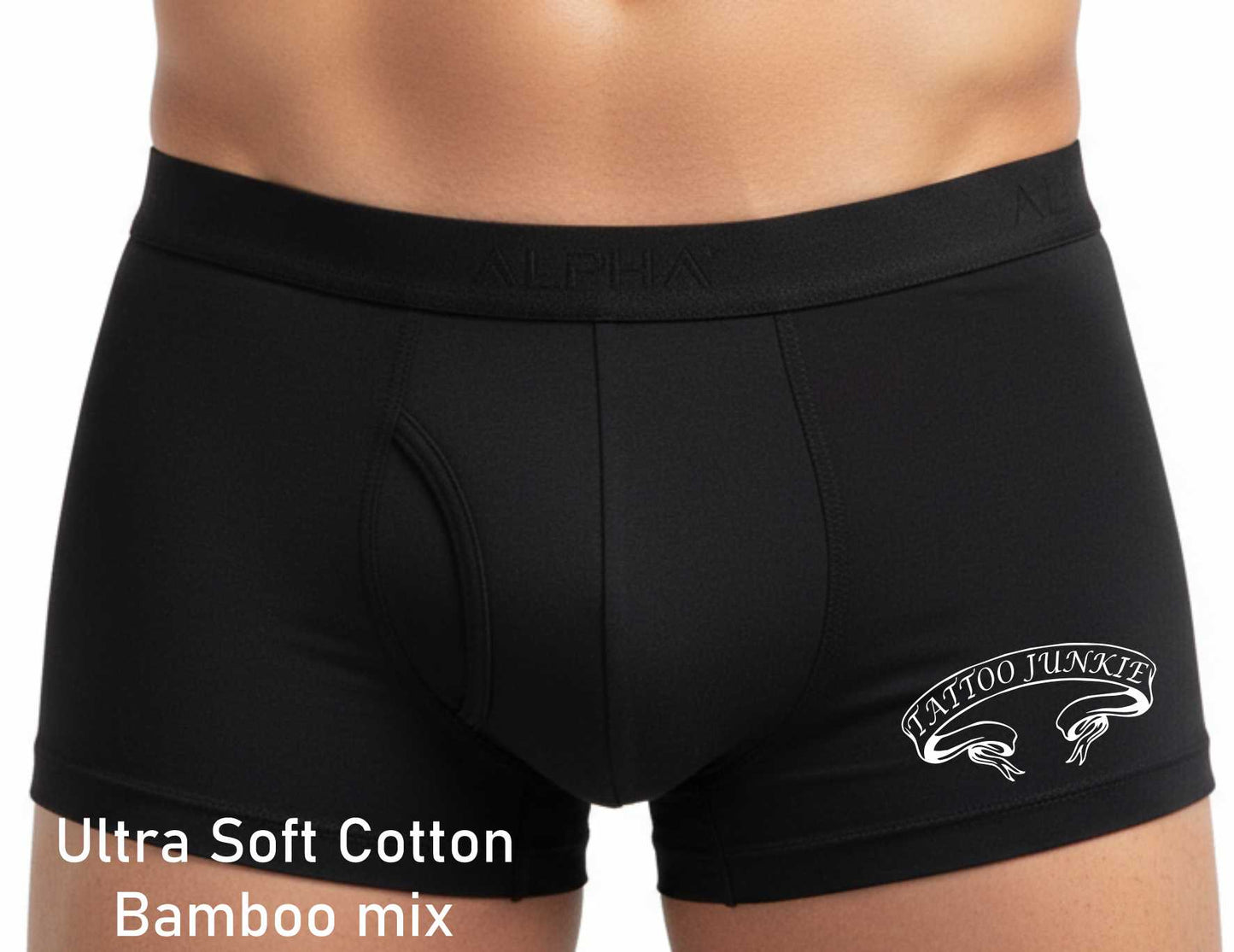 Funny Tattooed Man Gift For Him Tattoo Junkie Bamboo Boxer Shorts