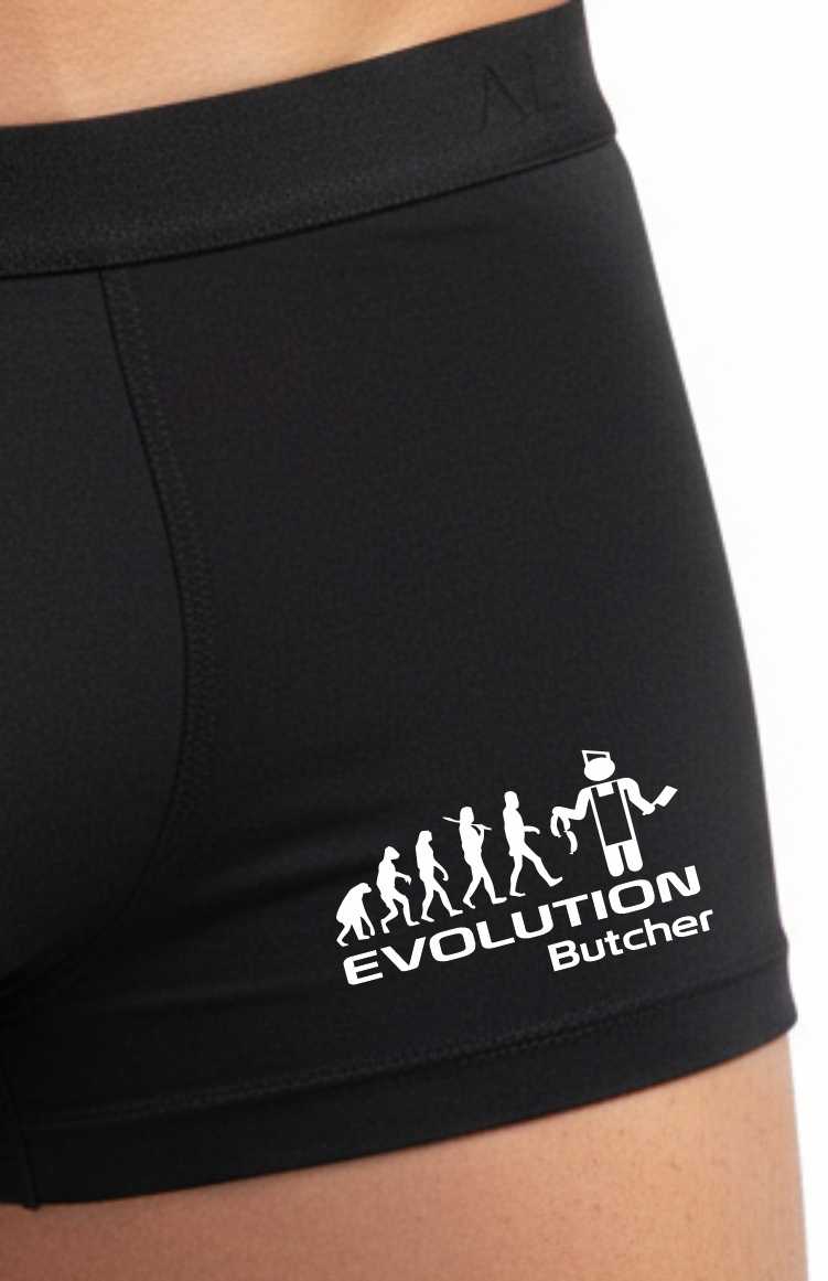 Funny Butchers Gift For Him Evolution Of A Butcher Bamboo Boxer Shorts