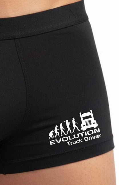 Funny Truckers Gift Bamboo Boxer Shorts Evolution Of Truck Driver