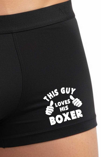 Funny Dog Owner Gift Guy Loves His Boxer Bamboo Supersoft Boxer Shorts