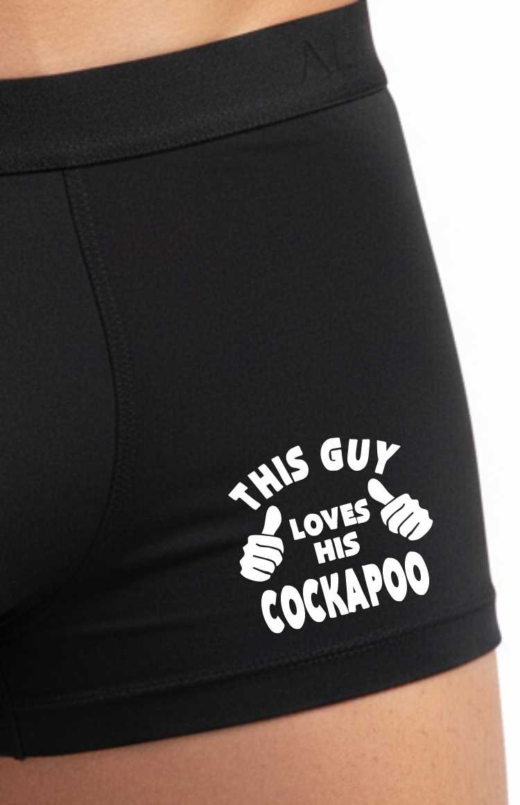 Funny Dog Owner Gift Guy Loves His Cockapoo Bamboo Supersoft Boxer Shorts