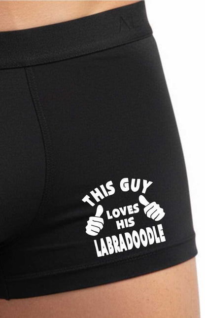 Fun Dog Gift For Him Guy Loves His Labradoodle Bamboo Boxer Shorts
