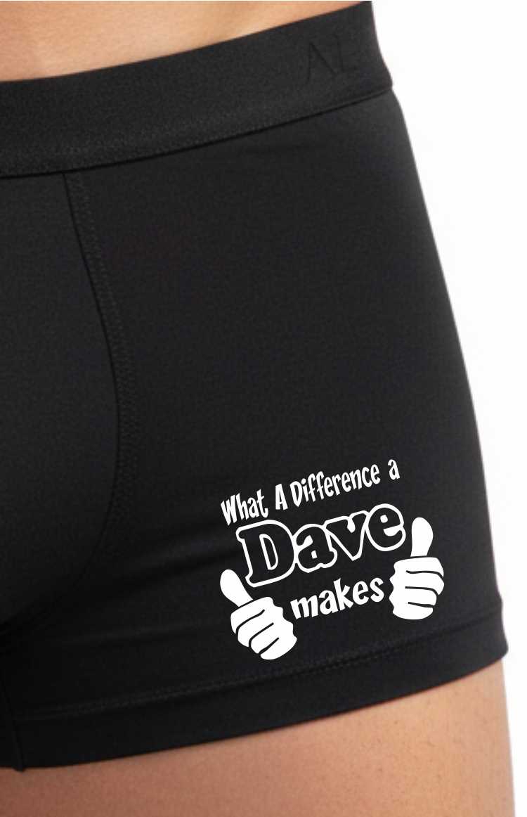 Supersoft Bamboo Boxer Shorts Funny Gift Difference A Dave Makes