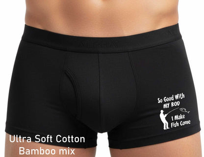 So Good With My Rod Gift For Anglers Bamboo Boxers Fishing Gift