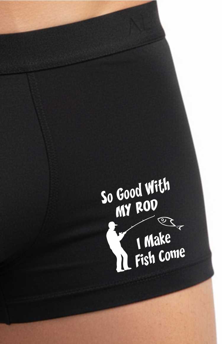 So Good With My Rod Gift For Anglers Bamboo Boxers Fishing Gift