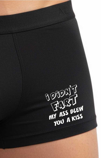 Funny Gift Bamboo Boxer Shorts I Didn't Fart My Bum Blew You A Kiss