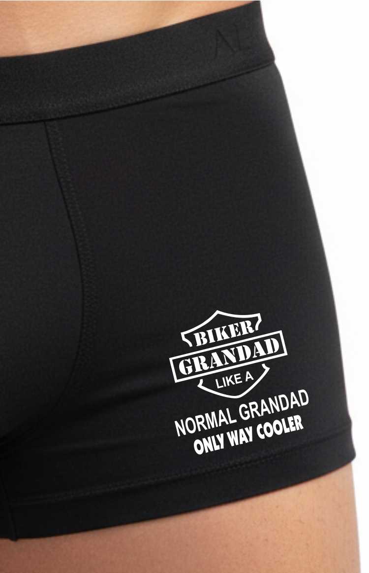 Biker Grandad Only Way Cooler Bamboo Boxers Funny Grandad Gift