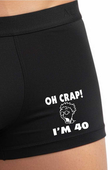 40th Birthday Oh Crap I'm 40 Bamboo Men's Boxers Gift