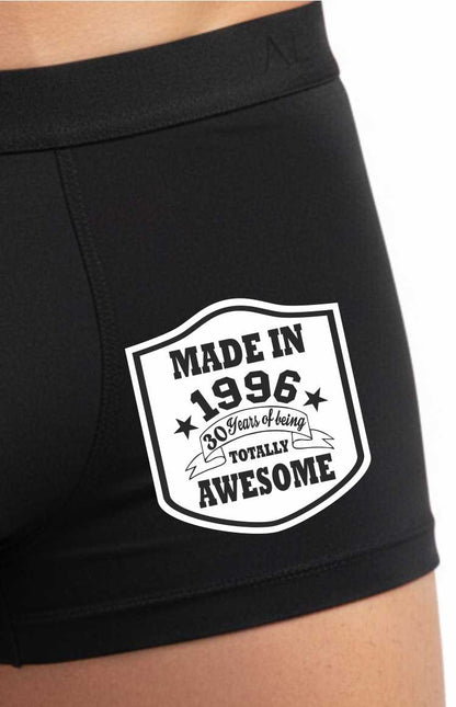 30th Birthday Made In 1996 Totally Awesome Bamboo Men's Boxers Gift
