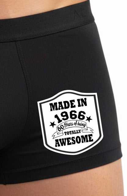 60th Birthday Made In 1966 Totally Awesome Bamboo Men's Boxers Gift