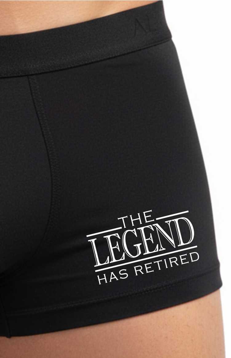 Legend Retired Bamboo Cotton Boxer Shorts Retirement Novelty Gift For Him