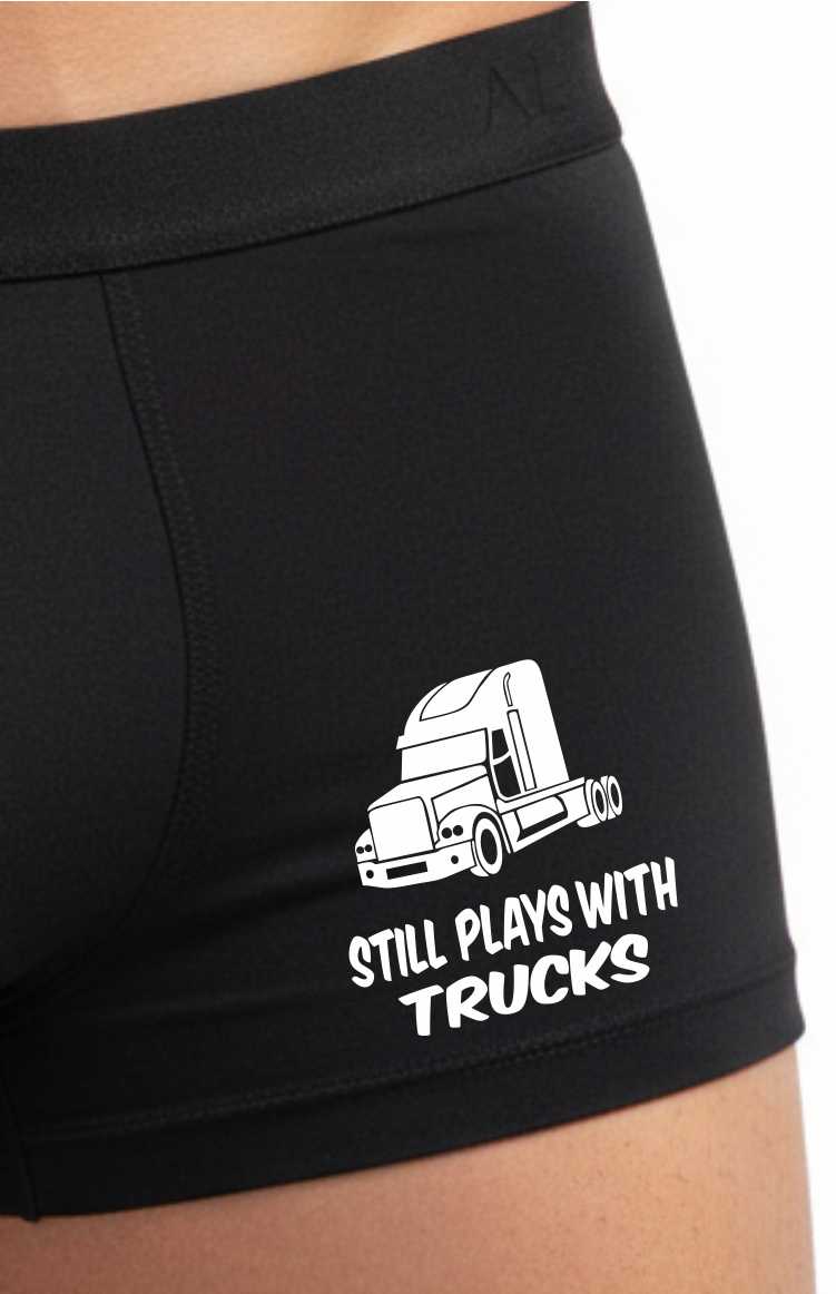 Bamboo Boxer Shorts Still Plays With Trucks Funny HGV Driver Gift For Him