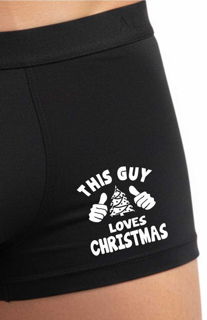 This Guy Loves Christmas Bamboo Boxer Shorts Funny Christmas Gift