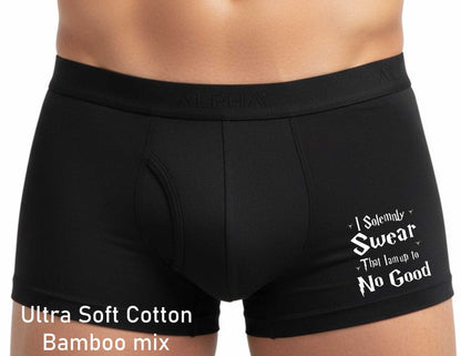 I Solemnly Swear Up To No Good Bamboo Boxers Funny Gift For Him
