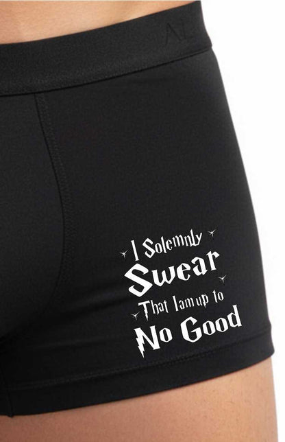 I Solemnly Swear Up To No Good Bamboo Boxers Funny Gift For Him