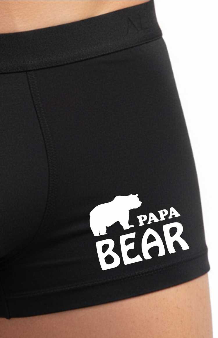 Father's Day Papa Bear Bamboo Cotton Boxer Shorts Gift Dad Grandad Him