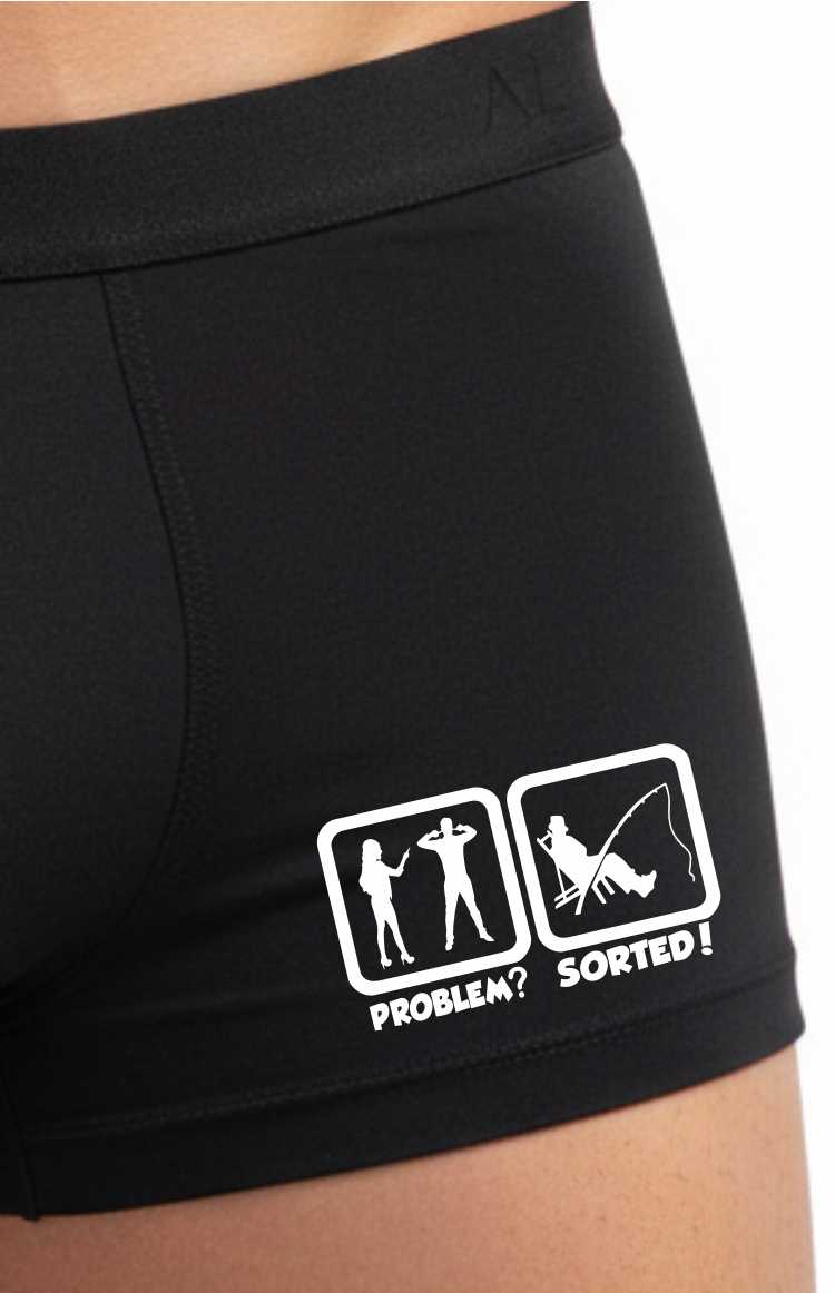 Funny Fisherman Angler Gift Problem Go Fishing Bamboo Boxer Shorts