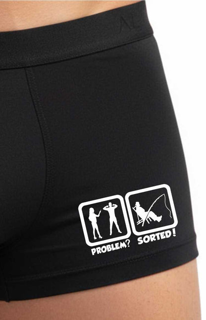 Funny Fisherman Angler Gift Problem Go Fishing Bamboo Boxer Shorts