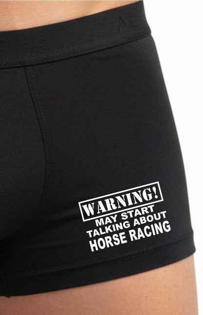 Boxer Shorts Funny Gift Warning May Start Talking About Horse Racing