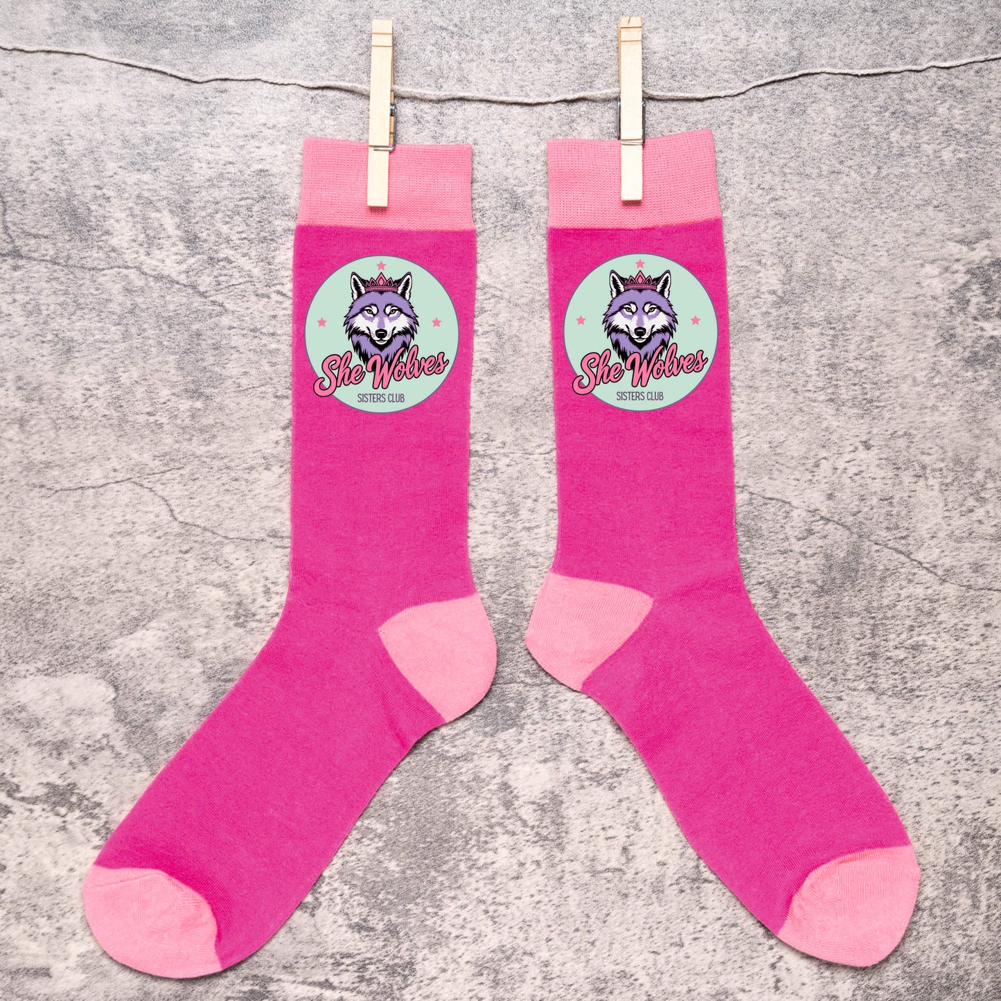 She Wolves Sisters Round Logo  Club Socks