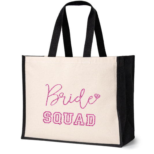 Bride Squad Tote Bag Wedding Gift Hen Party Idea Ladies Canvas Shopper
