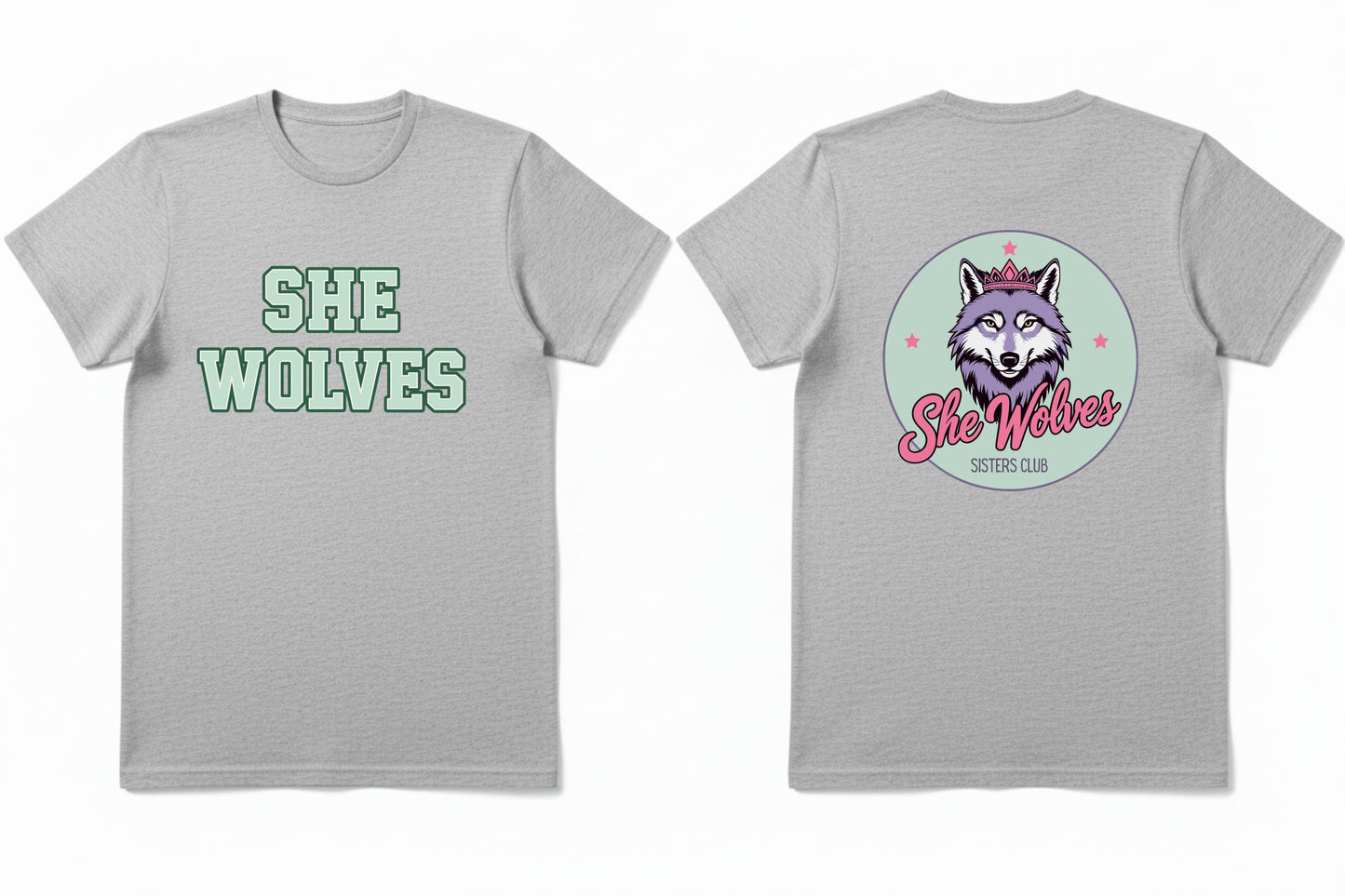 She Wolves Front & Back Logo  T Shirt