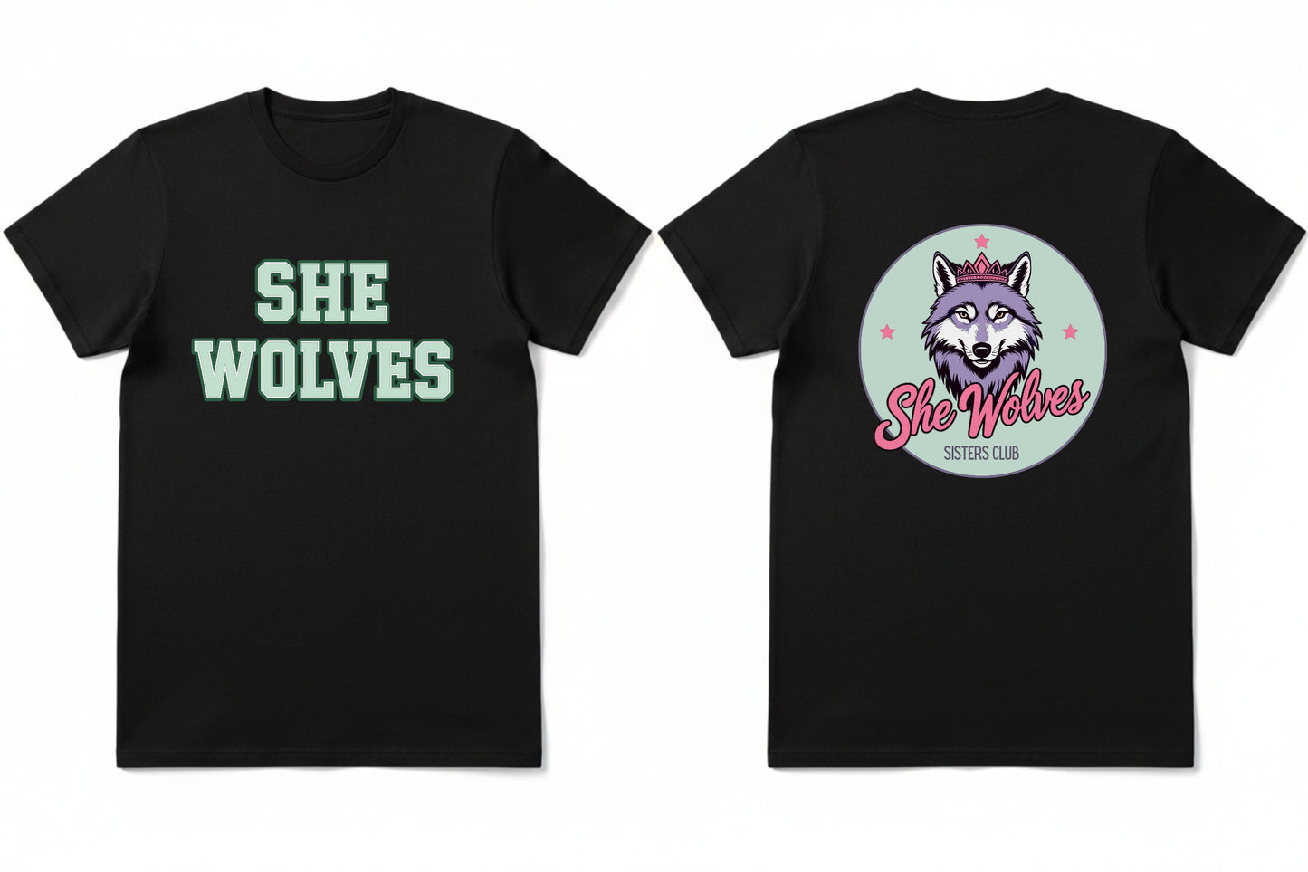 She Wolves Front & Back Logo  T Shirt