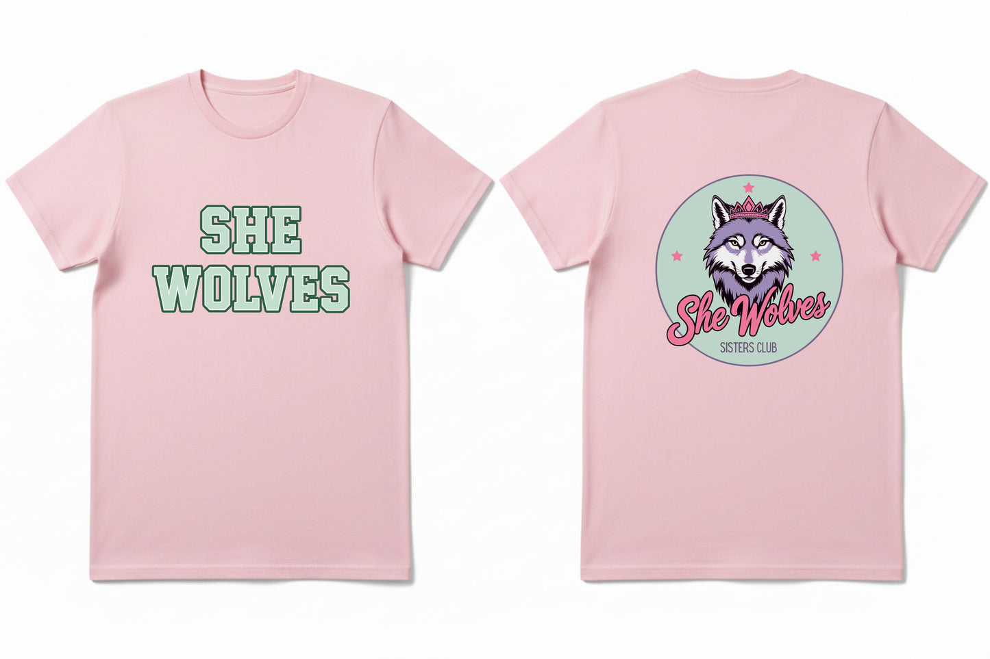 She Wolves Front & Back Logo  T Shirt
