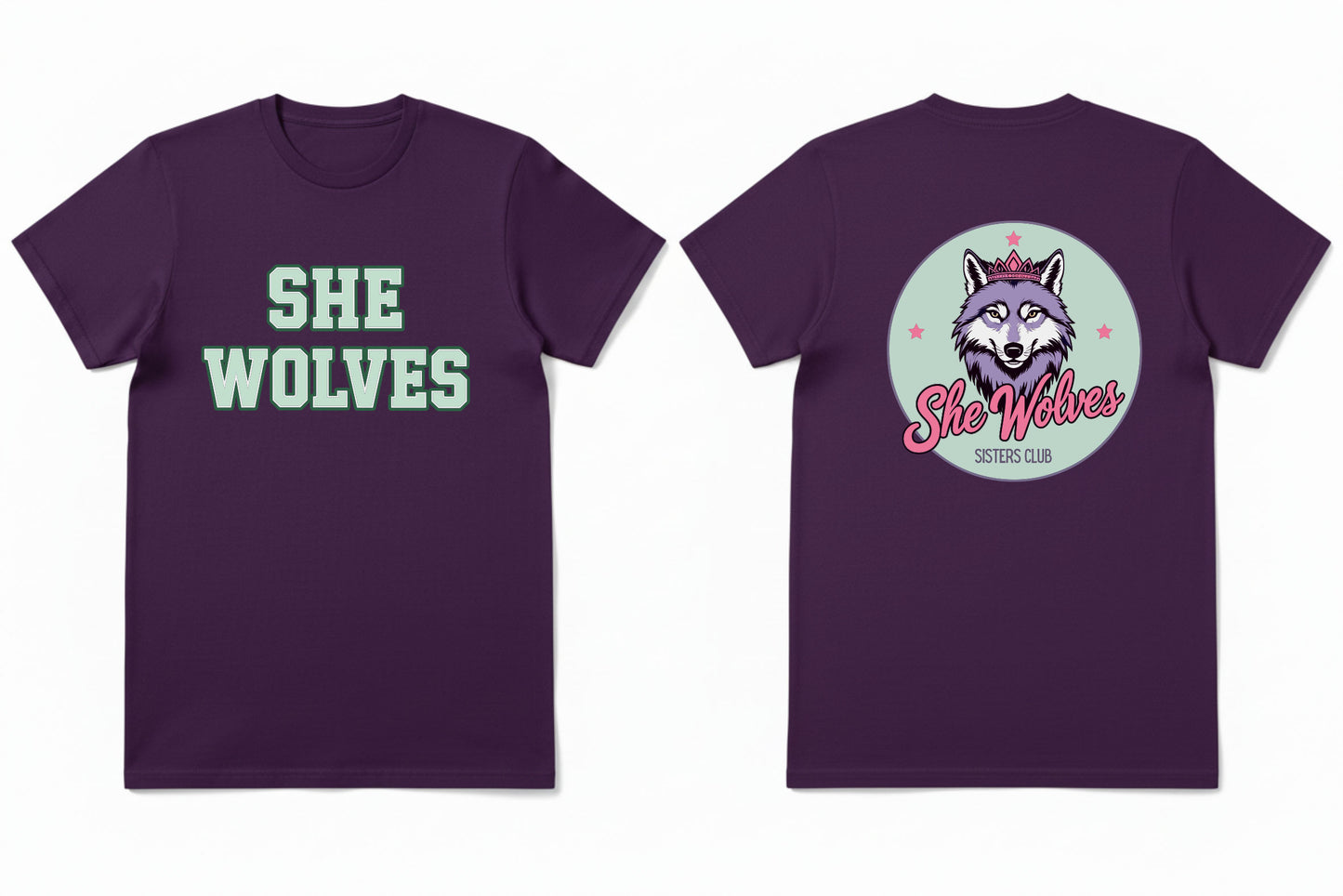 She Wolves Front & Back Logo  T Shirt