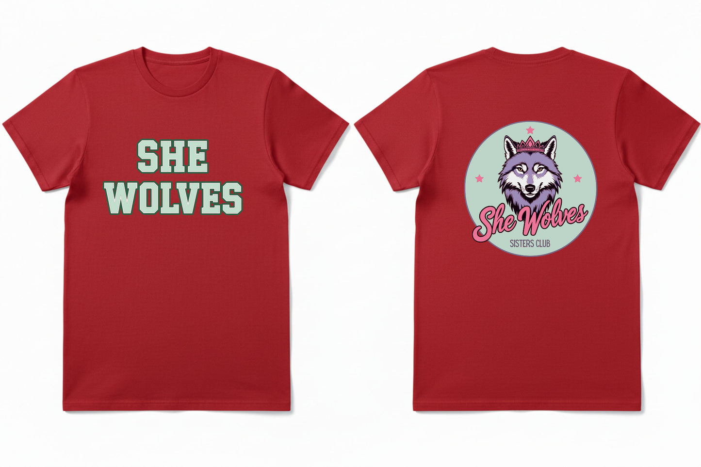 She Wolves Front & Back Logo  T Shirt
