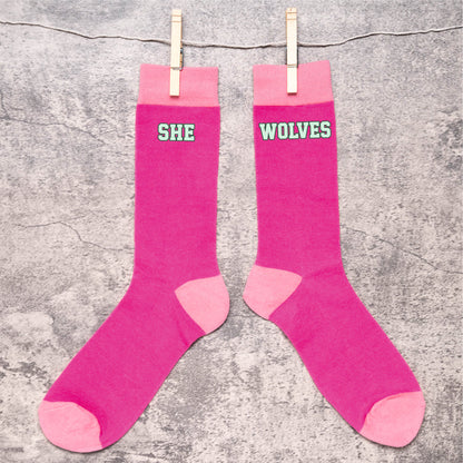 She Wolves Text Left Right  Socks