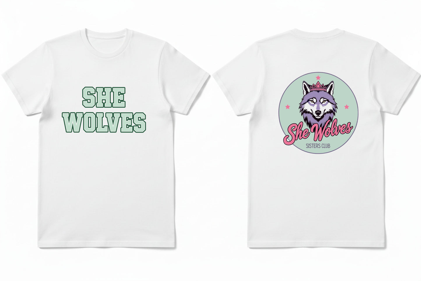 She Wolves Front & Back Logo  T Shirt