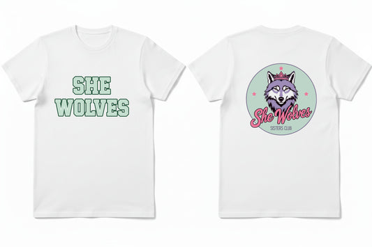 She Wolves Front & Back Logo  T Shirt