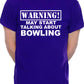 Warning May Talk About Bowling Crown Green Ten Pin Mens T-Shirt