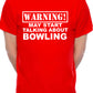 Warning May Talk About Bowling Crown Green Ten Pin Mens T-Shirt