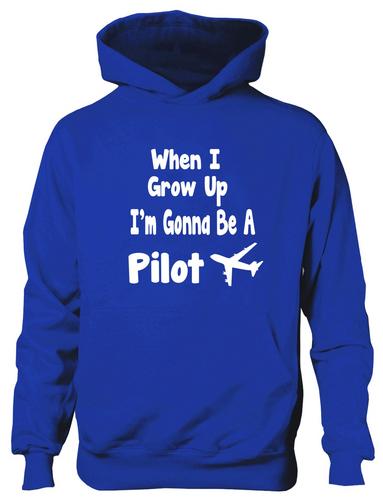 When I Grow Up Be Pilot Hoodie Girls Boys Kids