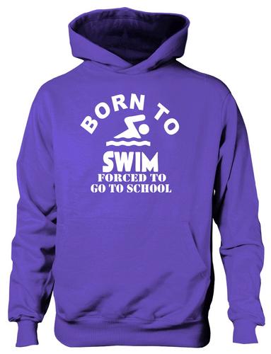 Born To Swim Sports Hoodie Girls Boys Kids